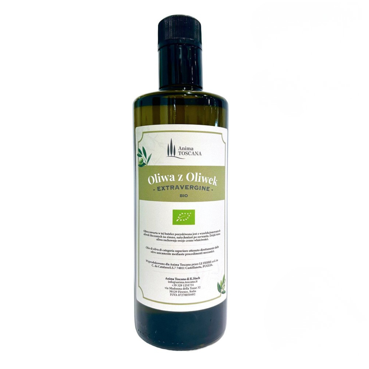Oliwa z oliwek BIO Puglia 500 ml Anima TOSCANA Oliwa z oliwek BIO Puglia 500 ml Anima TOSCANA